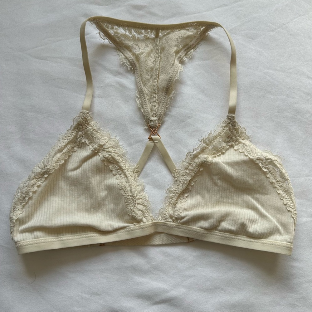 Aerie Happy Lace Ribbed Bralette NWOT